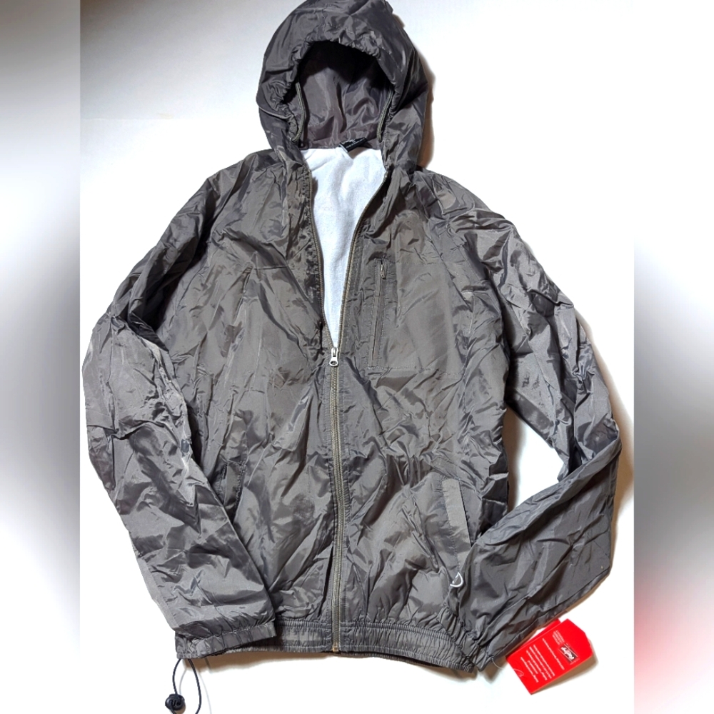 Rawlings Official Licensed Gray/Silver Hooded Windbreaker Jacket - Size S